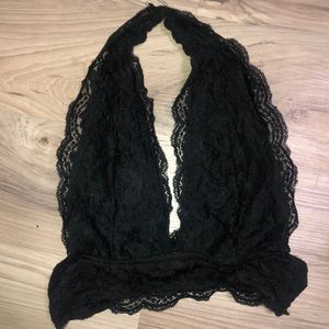 black lace halter bralette